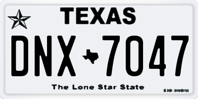 TX license plate DNX7047