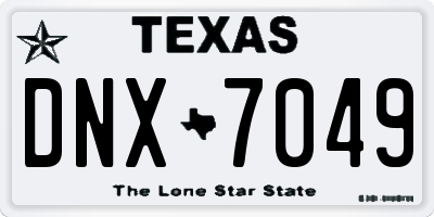 TX license plate DNX7049