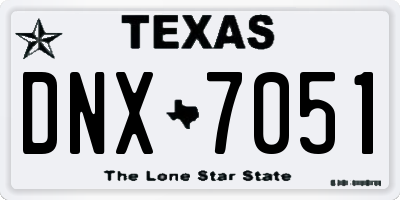 TX license plate DNX7051