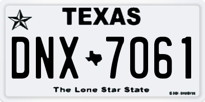 TX license plate DNX7061
