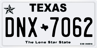 TX license plate DNX7062