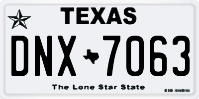 TX license plate DNX7063