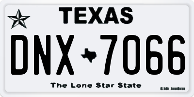 TX license plate DNX7066