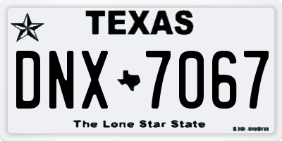 TX license plate DNX7067