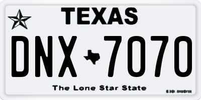 TX license plate DNX7070