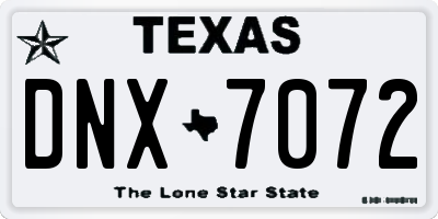 TX license plate DNX7072