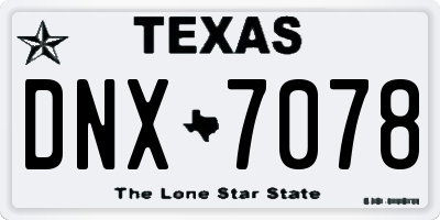 TX license plate DNX7078