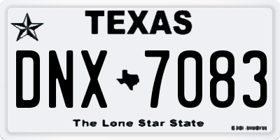 TX license plate DNX7083
