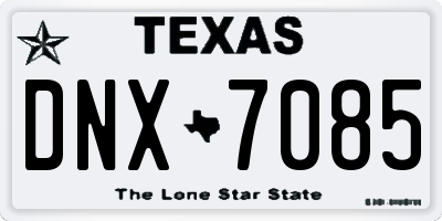 TX license plate DNX7085