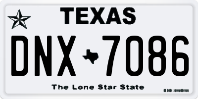 TX license plate DNX7086