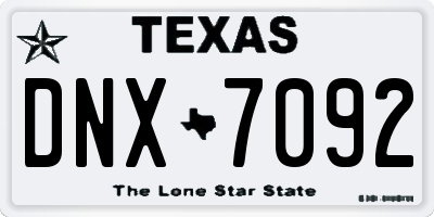 TX license plate DNX7092