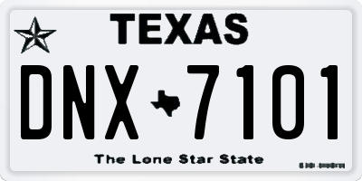 TX license plate DNX7101