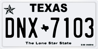 TX license plate DNX7103