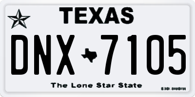 TX license plate DNX7105