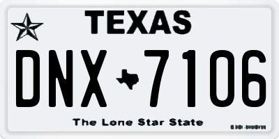 TX license plate DNX7106