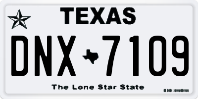 TX license plate DNX7109