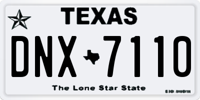 TX license plate DNX7110