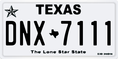 TX license plate DNX7111