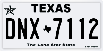 TX license plate DNX7112