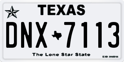 TX license plate DNX7113