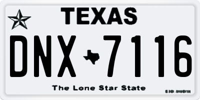 TX license plate DNX7116