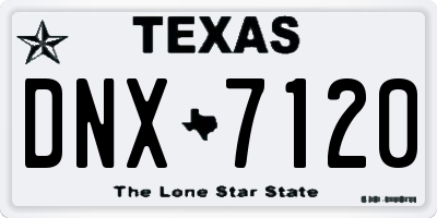TX license plate DNX7120