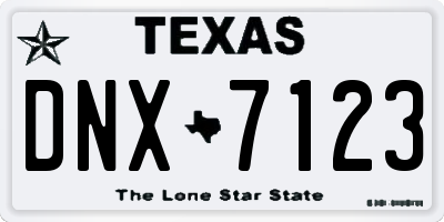 TX license plate DNX7123