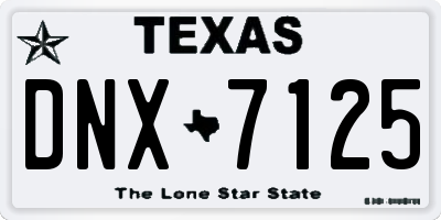 TX license plate DNX7125