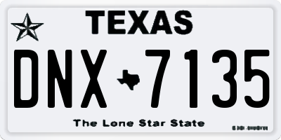 TX license plate DNX7135