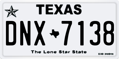 TX license plate DNX7138