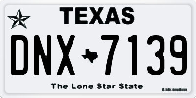 TX license plate DNX7139