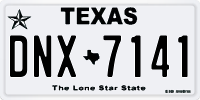 TX license plate DNX7141