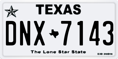 TX license plate DNX7143