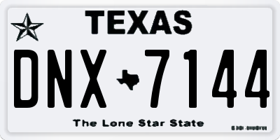 TX license plate DNX7144