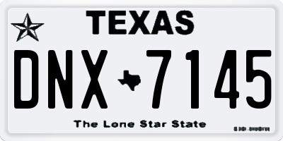 TX license plate DNX7145