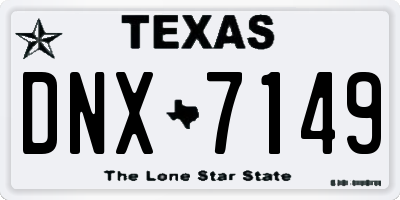 TX license plate DNX7149