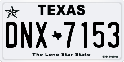TX license plate DNX7153