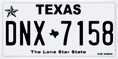 TX license plate DNX7158