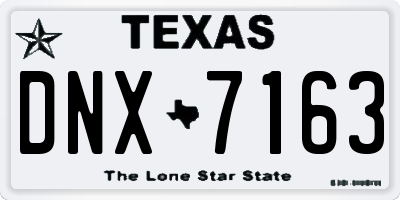TX license plate DNX7163