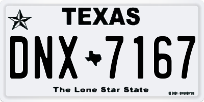 TX license plate DNX7167
