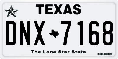 TX license plate DNX7168
