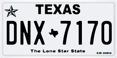 TX license plate DNX7170
