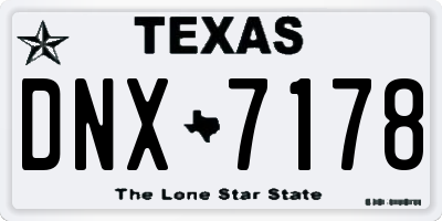 TX license plate DNX7178