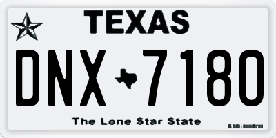 TX license plate DNX7180