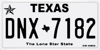 TX license plate DNX7182