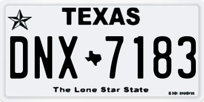 TX license plate DNX7183
