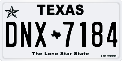 TX license plate DNX7184