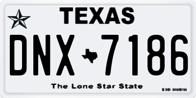 TX license plate DNX7186