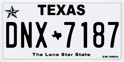 TX license plate DNX7187