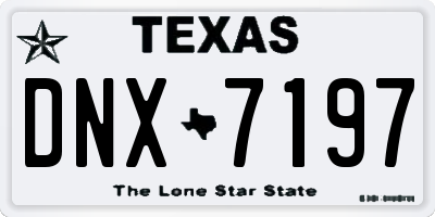 TX license plate DNX7197
